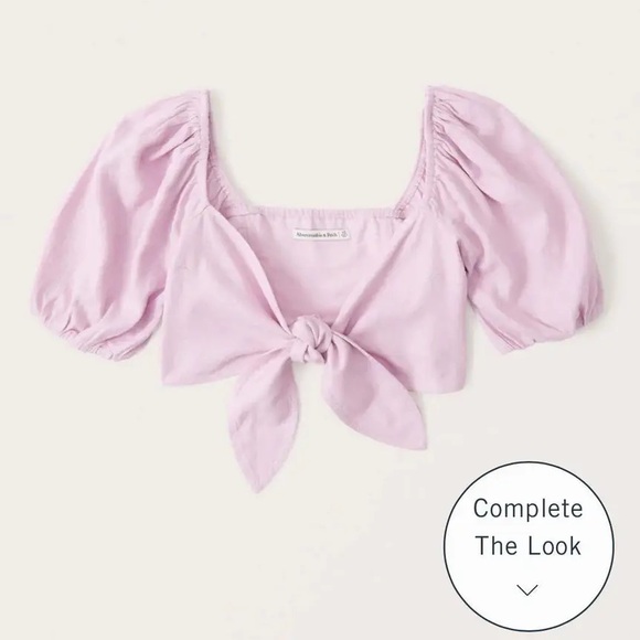 Abercrombie front tie top purple - Picture 1 of 3